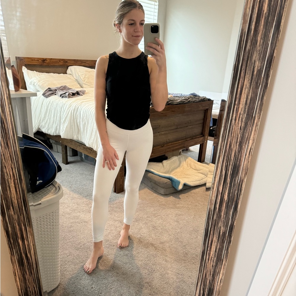 White Fabletics leggings